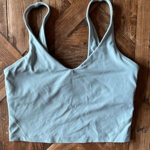Lululemon cropped align tank silver blue size 8